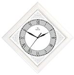 Часы настенные 20,5 см пластик ромб Узоры белый; П3-7-134