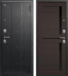 Дверь металлическая A-01 860х2050мм R 1,0мм серый муар/темная лиственница
