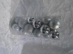 Набор шаров новогодних пластик 24шт/5см серебро; SY20CB-32