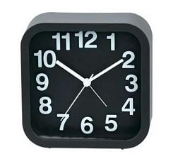 Часы будильник Удачное утро13,2х13,2 см черный; 6091
