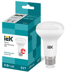 Лампа светодиодная ECO R63 8Вт 4000К E27 720лм 230-240В IEK LLE-R63-8-230-40-E27