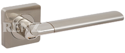 Ручка дверная раздельная Марчелло никель матовый/никель блестящий; КВ DH 57-02 SN/NP