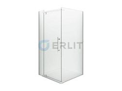 Душевое ограждение квадрат 100x100x200 распашная дверь стекло прозрачное 6мм; ERLIT, ER10110H-C1
