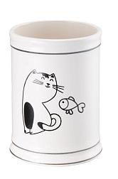 Стакан для зубных щеток настольный керамика Happy Cats; FOR-HC044